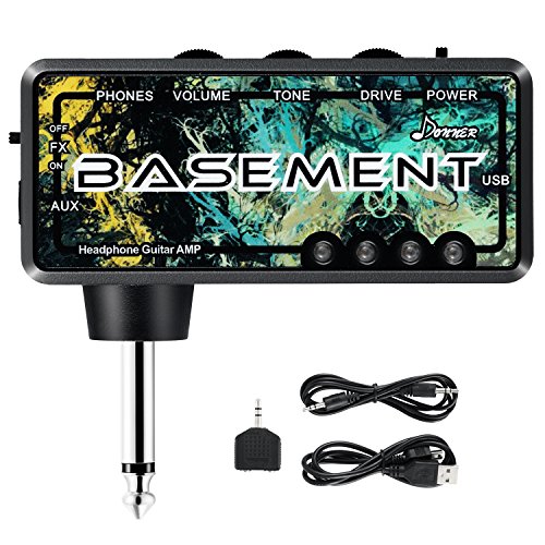 Donner Basement Amplificador Auriculares Guitarra Bajo, Mini AMP AmPlug Bolsillo FX WAH Recargable