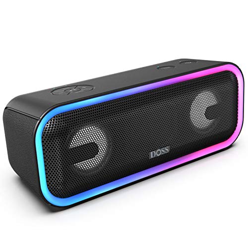 DOSS SoundBox Pro+ Altavoces Bluetooth, 20W Altavoz Portatil Bluetooth 4.2 con Tecnología TWS,Impermeable IPX5, Extra Bass,15 Horas de Juego, Negro