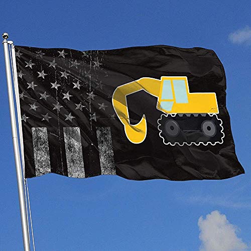 Elaine-Shop Banderas al Aire Libre desgastadas USA Flag Excavator 4 * 6 Ft Flag para la decoración del hogar Fanático de los Deportes Fútbol Baloncesto Béisbol Hockey