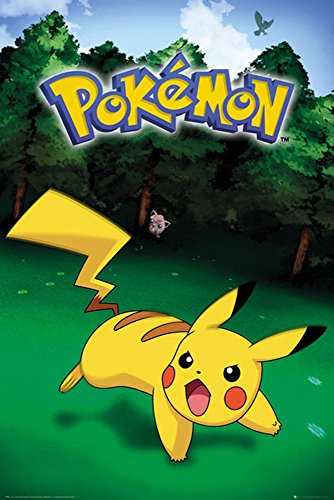 empireposter 745255 Pokemon – Pokémon Pikachu Catch – Póster de Videojuego Anime – Tamaño 61 x 91,5 cm, Papel, Multicolor, 91,5 x 61 x 0.14 cm