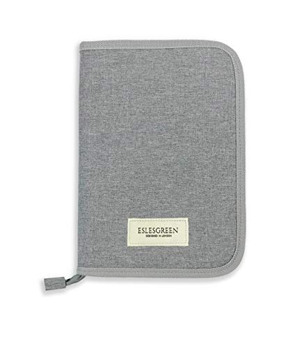 ESLESGREEN Portadocumentos para bebé, funda libro de salud, regalo recién nacido, gris melange