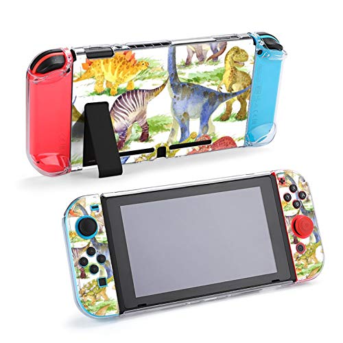 Estuche Lindo de Acuarela de Dinosaurios para Nintendo Switch Estuche Protector de Goma con Agarre Mejorado