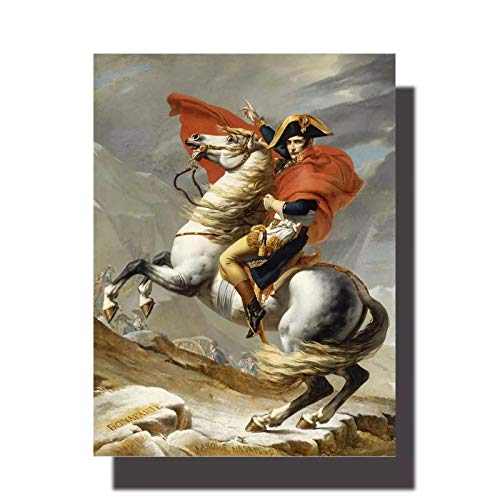 FGVB Clásico Retrato de Napoleón Bonaparte Caballo Pintura Lienzo impresión Carteles Impresiones Pared Arte Imagen para Sala de Estar decoración del hogar 60x80 CM sin Marco