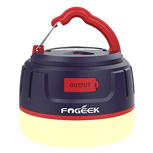 FOGEEK Linterna portátil para acampar, luz de mini carpa recargable, luz cálida, luz de noche, luz de emergencia, banco de energía 5200mAh, resistente al agua, base magnética, 8 modos de luz,