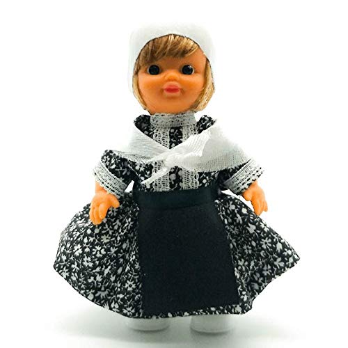 Folk Artesanía Muñeca Regional colección de 15 cm con Vestido típico aldeana Vasca País Vasco España.