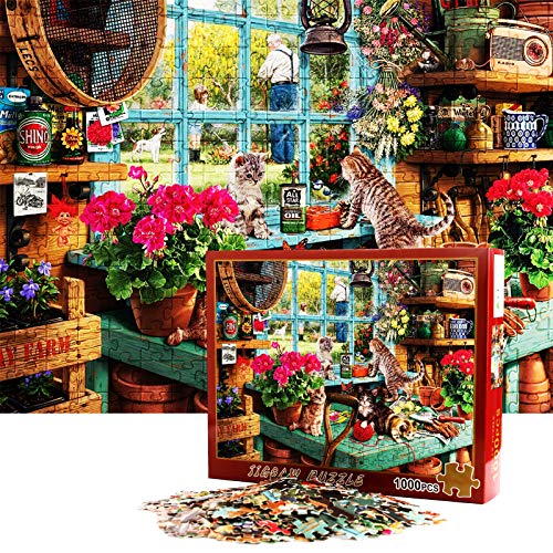 FORMIZON Jigsaw Puzzle, 1000 Piezas Rompecabezas de Juguete, Rompecabezas de Cartón, Juegos de Rompecabezas para la Familia, Rompecabezas para Niños Adolescentes (Gato)