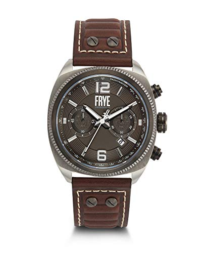 Frye Men's Moto Engineer Stainless Steel Chronogrpah Watch Brown Band