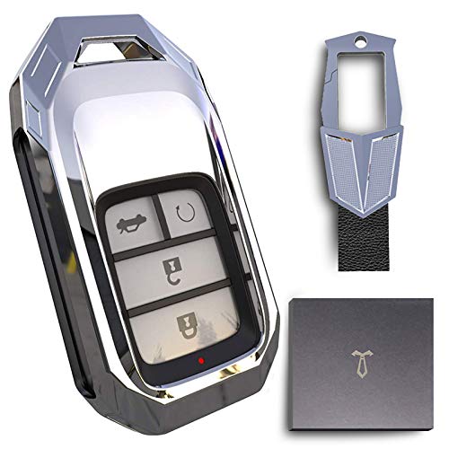 Funda De para Llave Honda, Cover Mando Distancia Carcasa De AleacióN De Zinc De Lujo para Llavero para Coche Honda Civic Accord Pilot CR-V Odyssey 2 3 4 5 Button con Llavero De Caja De Regalo