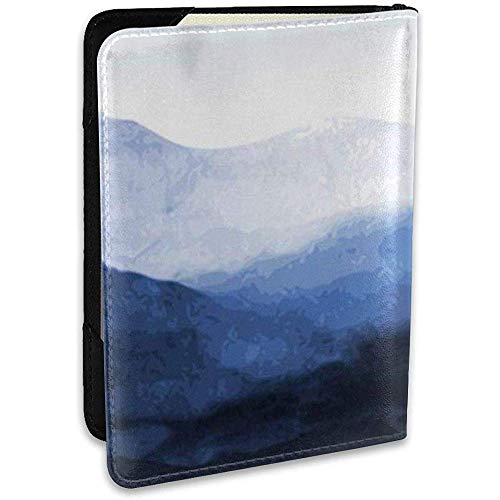 Funda para Pasaporte Sumie Acuarela Minimalista Montañas Círculo Contiene Jeroglíficos Pintura Natural