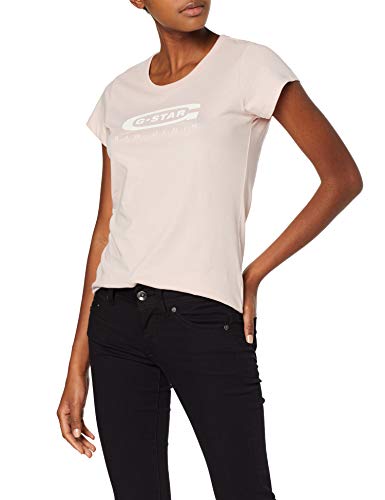 G-STAR RAW Graphic Logo 20 Slim Camiseta, Rosa, Large (Talla del Fabricante:) para Mujer