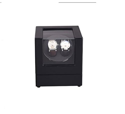 Good Shopping Caja Giratoria Relojes Watch Winder Reloj de Mesa mecánico con Movimiento automático Reloj mecánico de rotación con Reloj Caja de exhibición de Cuero Negro Caja de Reloj