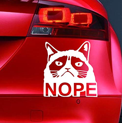 Grumy Nope Cat - Adhesivo de vinilo para ventana de coche, diseño de gato