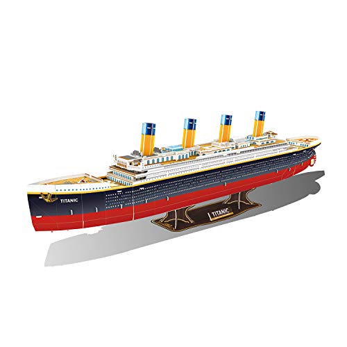 GuDoQi Puzzle 3D para Niñas Niños y Adultos, Rompecabezas de Titanic, Maqueta Titanic para Montar, Regalo de Juguete de Bricolaje, Juegos de Construcciones para Infantil y Padres, 116 Piezas