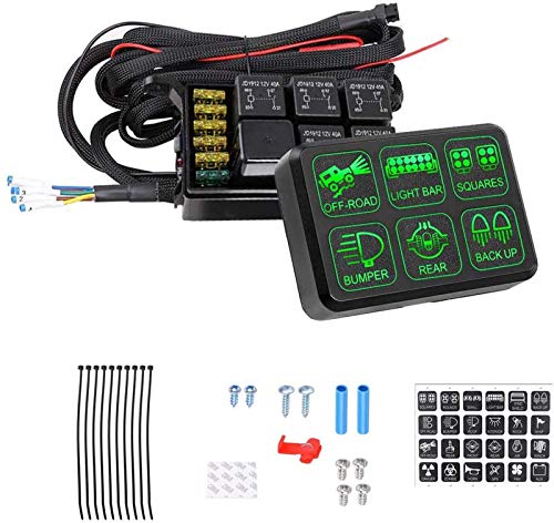 HAI 6 Panel de interruptores de pandillas, Caja de Control de Circuito Universal Sistema de relés Caja de interruptores Sistema de energía para camioneta SUV ATV UTV Boat Marine