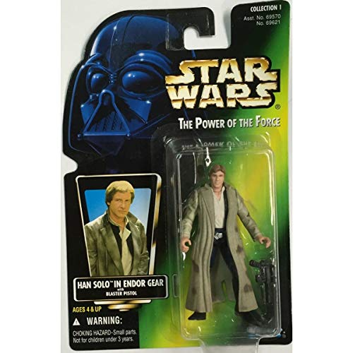 Hasbro Star Wars Power of The Force : HAN Solo in Endor Gear Green Card