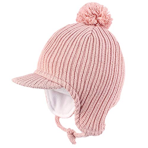 Hawtion algodón Calentar Tapa de Lengua de Pato Sombrero Caliente de Punto para Bebé, Gorros de Punto cálido para de niño niñas para otoño e Invierno 1-5 años