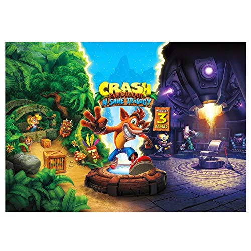 HJZBJZ Póster de Crash Bandicoot, Nuevo Juego Caliente N.Sane Trilogy Póster e Impresiones Arte de la Pared Impresión en Lienzo -20x28 Pulgadas Sin Marco 1 PCS