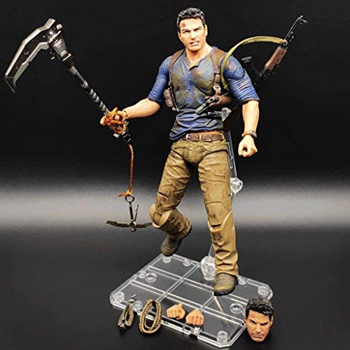 HOOPOO Uncharted □: A Finales del ladrón Figura de acción de Nathan Drake Figma Figura de acción coleccionables de edición Horrible 15CM de Uncharted Figura del Juego colector