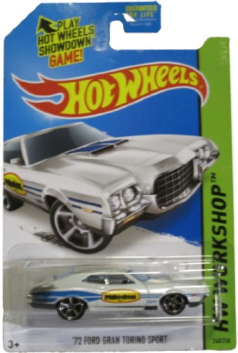 Hot Wheels 2014 Hw Performance Workshop White '72 Ford Gran Torino Sport 248/250