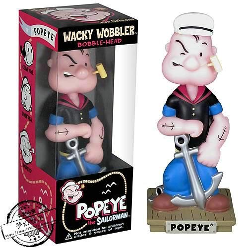 ioth Anime Sacudiendo la Cabeza Muñeca Popeye Coche Decoración Modelo Colección de niños Regalo 15 cm