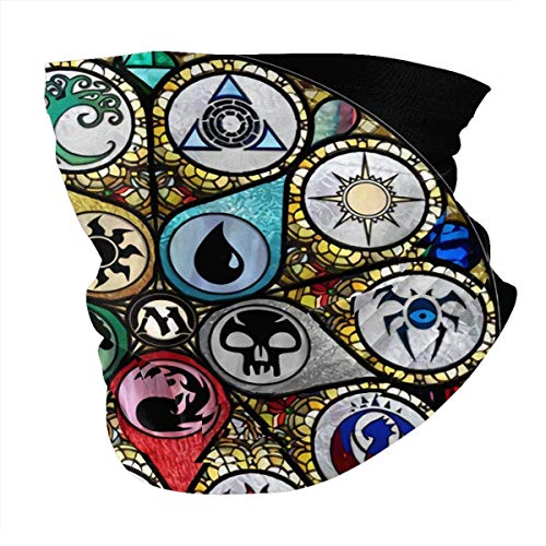 IUBBKI Magic The Gathering Vidrieras Unisex Cuello polaina Cara a prueba de viento Pasamontañas Bandanas Pañuelo para la cabeza Negro