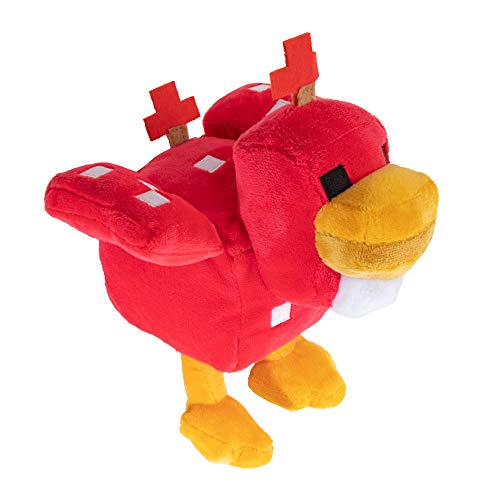 JINX- Peluche Minecraft Earth Happy Explorer Cluckshroom, Color Rosso, 7 Pulgadas (889343133282)