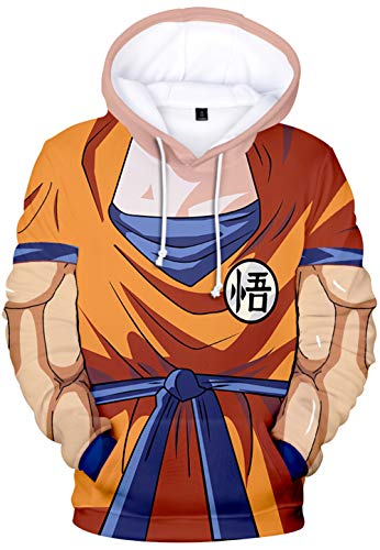 JOAYIN Impresión Digital 3D Anime Manga Larga Sudaderas con Capucha Tops de Moda con Capucha Hombre Niño Ropa Deportiva(L)