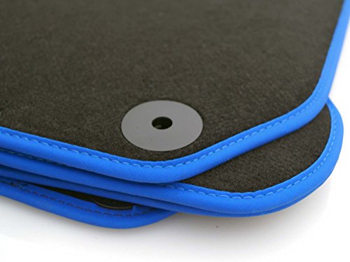kh Piezas alfombrillas aptas para Golf 7 alfombrillas de terciopelo Premium Tuning accesorios 4 piezas negro nubuk azul