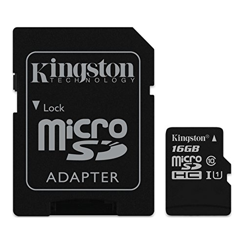 Kingston SDC10G2/16GB - Tarjeta de Memoria microSD, 16 GB, Clase 10 UHS-I, 45 MB/s, Color Negro