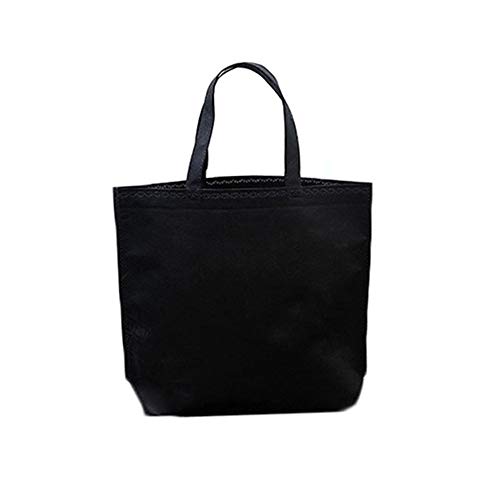 KKSB Bolsa de Compras de botón Plegable Reutilizable de Calidad catalogada Bolsa de Tela Duradera no Tejida Bolsa de Almacenamiento Bolsa Verde M A6-Negro