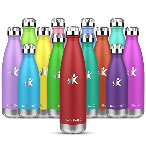 KollyKolla Botella de Agua Acero Inoxidable, Termo Sin BPA Ecológica, Botellas Termica Reutilizable Frascos Térmicos para Niños & Adultos, Deporte, Oficina, Yoga, Ciclismo, (750ml Rojo)