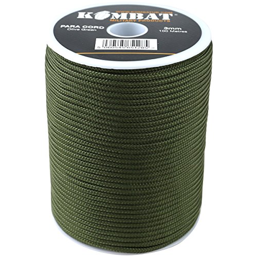 Kombat UK - Carrete Paracord, Unisex, Paracord, Verde, 100 m