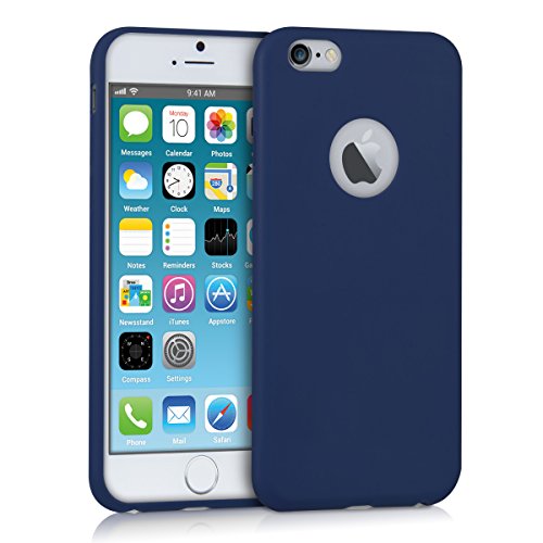 kwmobile Funda Compatible con Apple iPhone 6 / 6S - Carcasa de TPU Silicona - Protector Trasero en Azul Oscuro Mate