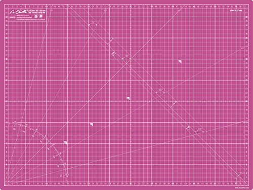 La Canilla ® - Base de Corte Autocicatricante Patchwork A2 (60x45cm) Centímetros y Pulgadas con Cuadrícula Cutting Mat de 5 capas para Costura y Manualidades - Alfombrilla de Corte (Rosa)