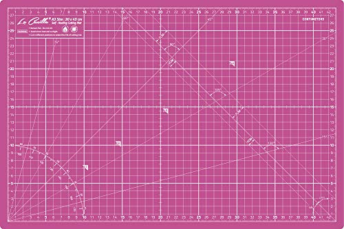 La Canilla Base de Corte Autocicatricante Patchwork A3 (45x30cm y 18x12") 5 Capas con Cuadrícula, para Costura y Manualidades (Rosa)