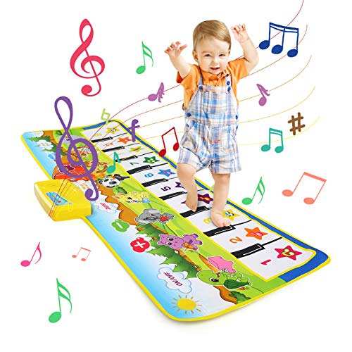 LEADSTAR Alfombra Musical, Musical Tapete para Bebé, 100x36cm Teclado Alfombra de Piano de Suelo, 8 Instrumentos Suenan Múltiples Modos Musical Tapete Alfombrilla Educativo Juguete para Niños