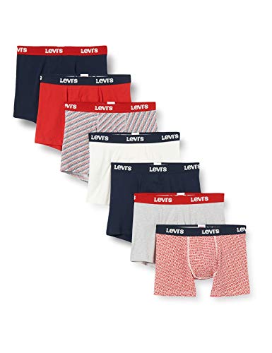 Levi's Black Friday Men's Boxer Briefs Multipack (7 Pack), azul marino/rojo, M para Hombre