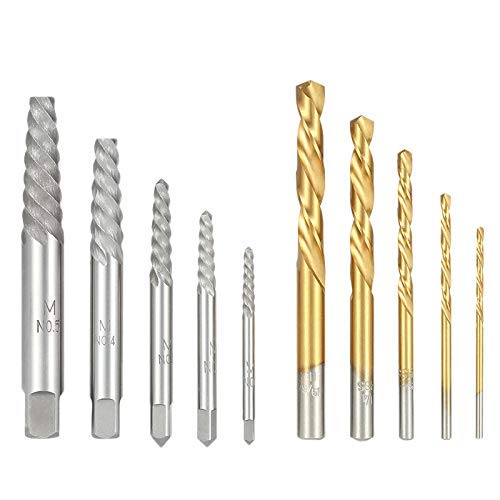 LHQ-HQ 10pcs Cobalto Mano Izquierda Broca Set + Perno Roto dañados Herramientas Case Extractor de Tornillos de Metal Set + Calidad Herramientas de perforantes