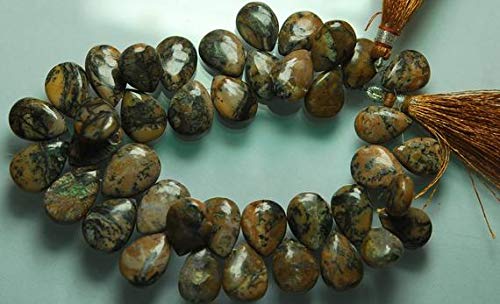 LKBEADS 22,8 cm, precio total, brioletas de pera lisa de ópalo marrón, tamaño 18-16 mm, código HIGH-52055