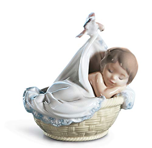 LLADRÓ Figura Niño Tiernos Sueños. Figura Bebé de Porcelana.