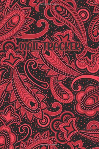 Mail Tracker: Paisley Dark Red / Black Cover- 120 Pages 6 X 9"