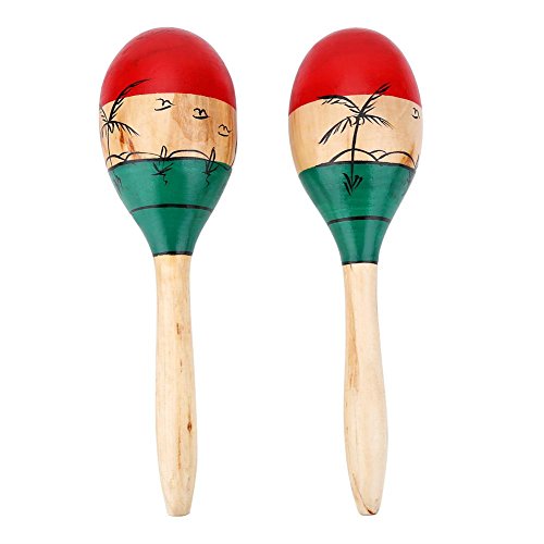 Maracas Madera Tambores y Percusión Martillo de Arena 25CM Regalos para Niños Chicos en Cumplenos Fiestas Navidad 1 Par