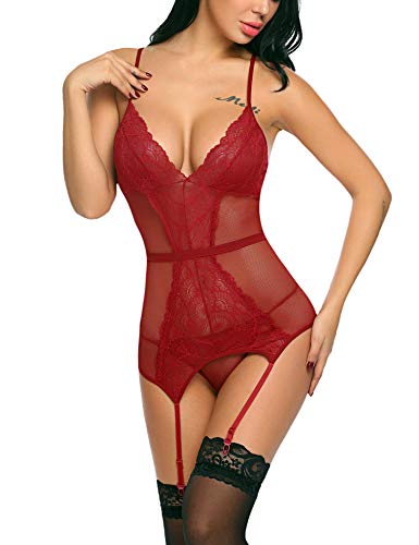 Meaneor_Fashion_Origin - Salto de cama - Sin mangas - para mujer D Rot XL