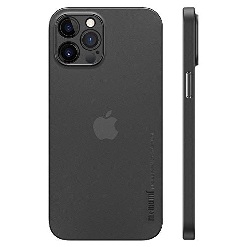 memumi Funda para iPhone 12 Pro MAX Ultra Delgado Revestimiento Mate [Ultrafino 0.3mm] Anti-arañazos y Sin Huella Digital Protector Carcasa para iPhone 12 Pro MAX Case Slim 6.7 Negro Translúcido