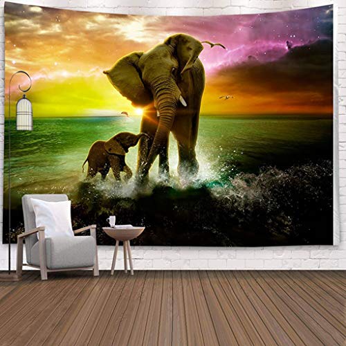 MIASDUANFA tapizBohemian Mandala Elephant Tapestry Wall Hanging Sandy Beach Picnic Throw Rug Blanket Camping Tent Travel Sleeping Pad