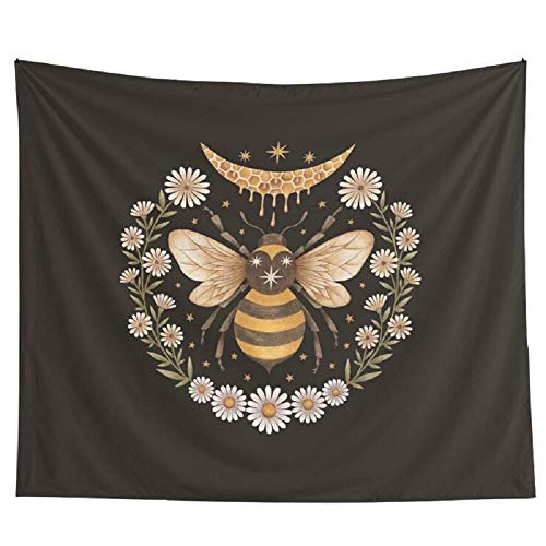 Miel de abeja Margarita tapiz colgante de pared floral tapiz de pared tapiz de flores alfombras de pared tapiz de habitación 150 cmX100cm