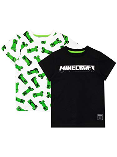 Mincraft Camiseta de Manga Corta Paquete de 2 para niños Multicolor 6-7 Años