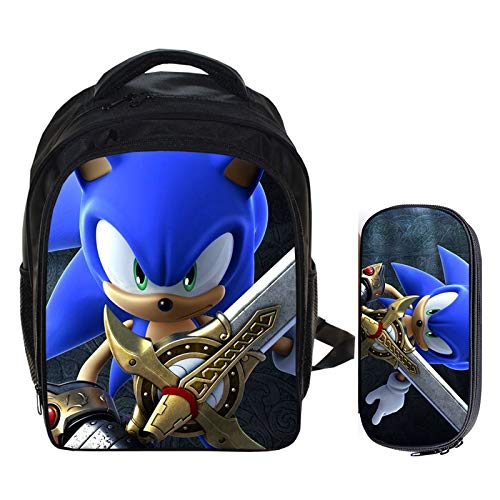 mochila escolar 2 unids/lote Sonic Boom the Hedgehog Mario Bros Mochilas escolares para niños Mochila para niños Mochila de dibujos animados para niños Juegos de bolsas de lápices