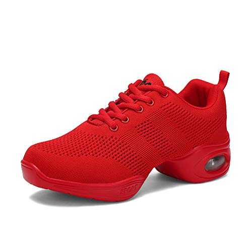 Mujer Dance Fitness Sneakers Aumento Entrenadores Transpirables Fondo Ligero Antideslizante Resistente Desgaste Zapatos Baile Moderno