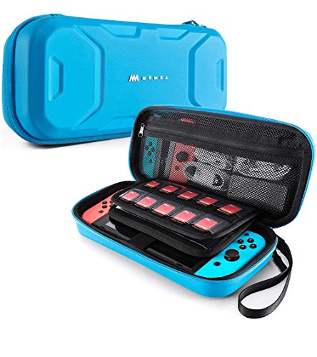 Mumba Funda de Transporte Ultra Delgado para Nintendo Switch Funda de Viaje de Cáscara Dura para la Consola y los Accesorios de Nintendo Switch (Azul)